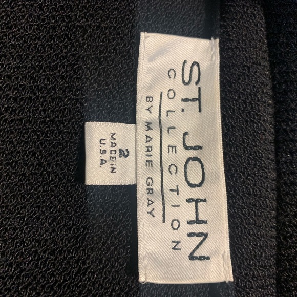St. John Collection, 3 piece, black knit suit, Size 2 - Picture 10 of 11